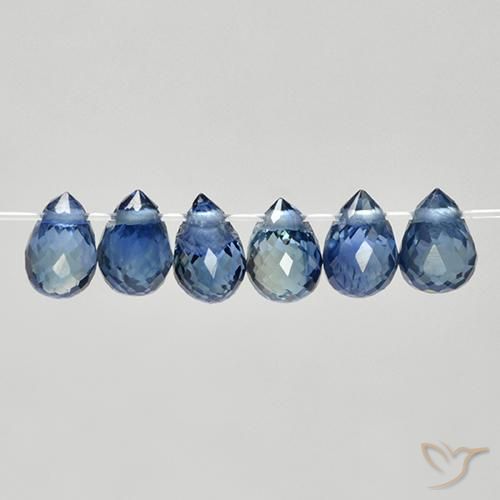2.20ctw Natural Azul marino Zafiro, Corte Briolette, VS