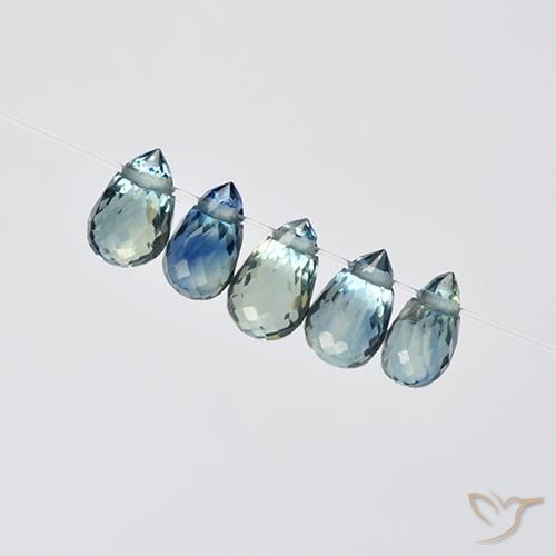 Gemas de Zafiro Multicolor natural de 1.96 ct, Corte Briolette, VS