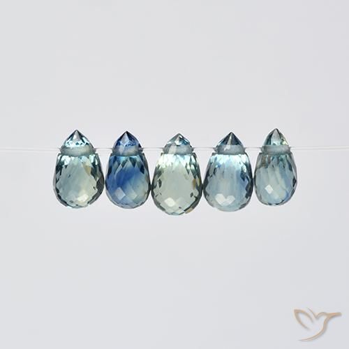Gemas de Zafiro Multicolor natural de 1.96 ct, Corte Briolette, VS