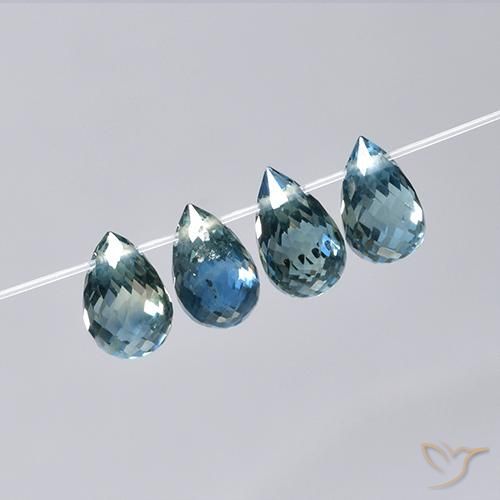 2.78ctw Natural Azul Zafiro, Corte Briolette, VS