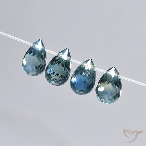 Gemas de Zafiro Azul natural de 2.78 ct, Corte Briolette, VS