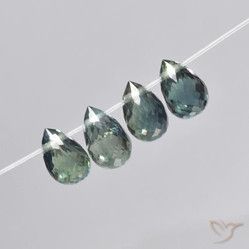 2.78ctw Natural Verde-azul Zafiro, Corte Briolette, VS