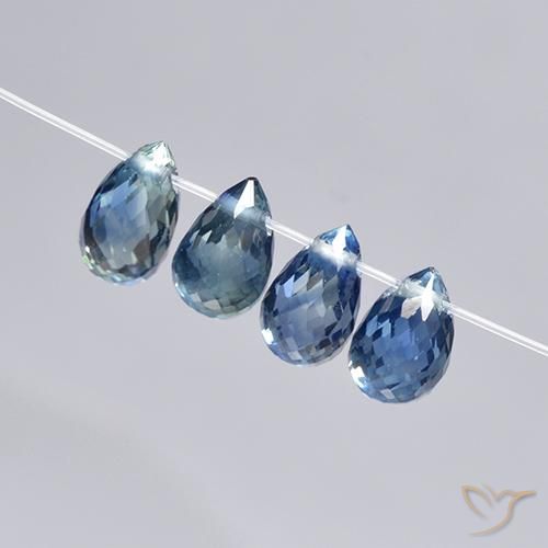 2.82ctw Natural Azul oscuro Zafiro, Corte Briolette, VS