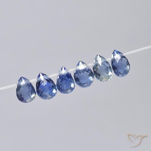 2.49ctw Natural Azul marino Zafiro, Corte Briolette, VS