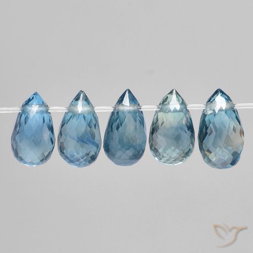 2.12ctw Natural Azul Zafiro, Corte Briolette, VS