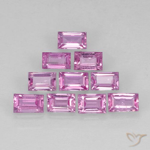 1.18ctw Natural Rosado claro Zafiro, Corte Baguette, VS