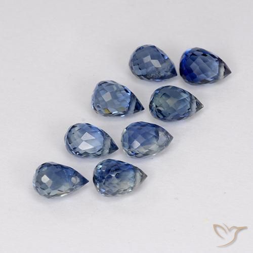 2.57ctw Natural Azul oscuro Zafiro, Corte Briolette, VS