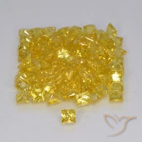Zafiro Dorado natural de 0.15 ct, Cuadrado, VVS-VS