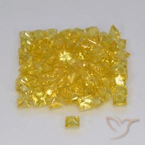 Zafiro Dorado natural de 0.15 ct, Cuadrado, VVS-VS