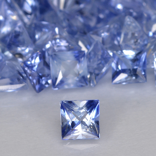 Zafiro Azul púrpura eléctrico natural de 0.19 ct, Cuadrado, VVS-VS