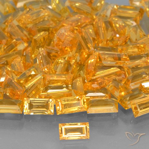 0.26ct Natural Naranja medio Zafiro, Corte Baguette, VVS-VS
