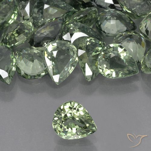 0.68ct Natural Verde claro Zafiro, En forma de pera, VVS-VS