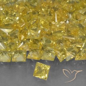 Zafiro Amarillo natural de 0.17 ct, Cuadrado, VVS-VS