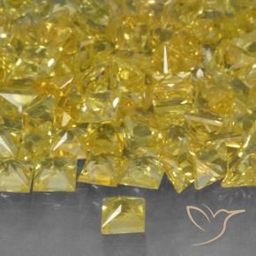 Zafiro Amarillo natural de 0.17 ct, Cuadrado, VVS-VS