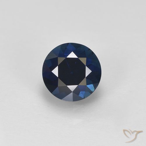 0.58ct Natural Azul noche Zafiro, Redondo, VVS-VS