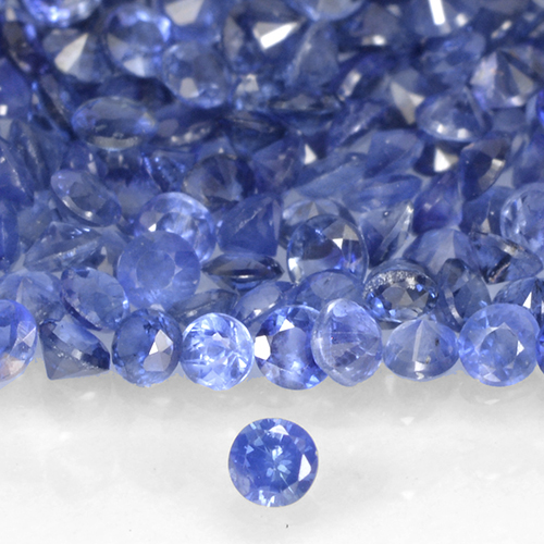 Zafiro Azul pastel natural de 0.01 ct, Redondo, VS