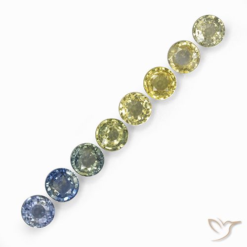 3.56ctw Natural Multicolor Zafiro, Redondo, VS