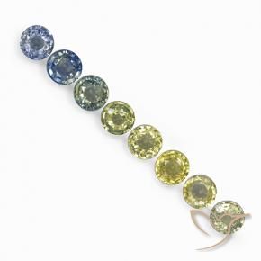 Gemas de Zafiro Multicolor natural de 3.56 ct, Redondo, VS