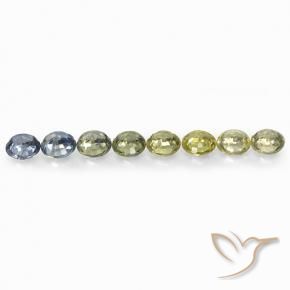 Gemas de Zafiro Multicolor natural de 3.56 ct, Redondo, VS