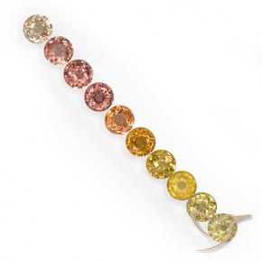 Gemas de zafiro multicolor natural de 3,57 ct, corte redondo, VS