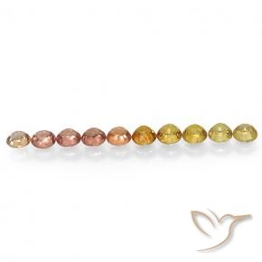 Gemas de zafiro multicolor natural de 3,57 ct, corte redondo, VS