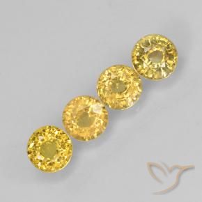 Gemas de Zafiro Dorado natural de 1.47 ct, Redondo, VS