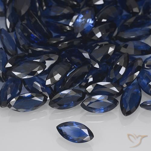 Zafiro Azul marino intenso natural de 0.48 ct, Marquesa, VVS-VS