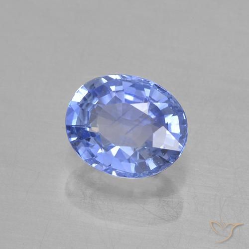 Zafiro Azul pastel natural de 0.63 ct, Ovalada, VVS-VS