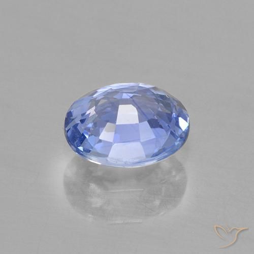 Zafiro Azul pastel natural de 0.63 ct, Ovalada, VVS-VS