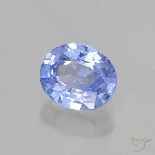 Zafiro Azul claro natural de 0.67 ct, Ovalada, VVS-VS