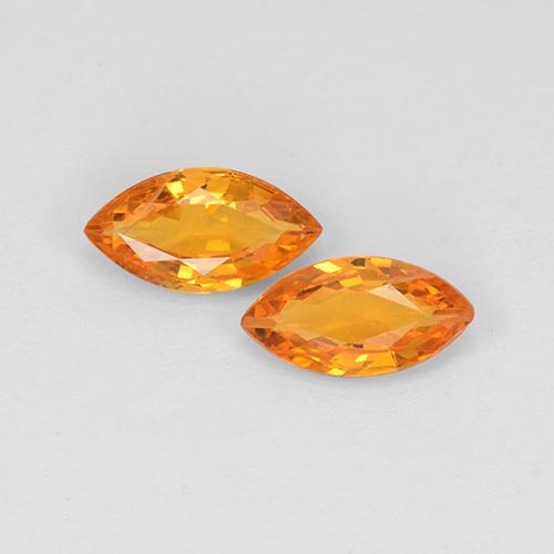 Gemas de Zafiro Naranja medio natural de 0.92 ct, Marquesa, VS