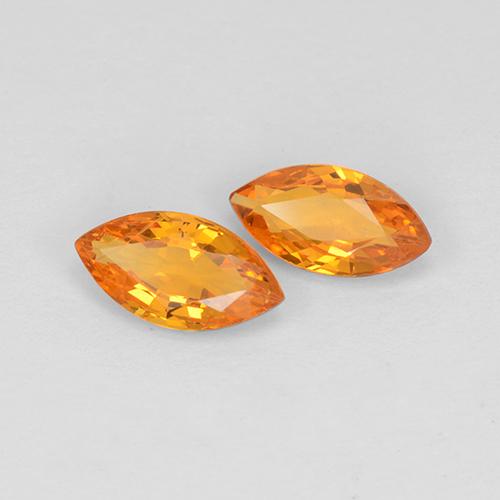 Gemas de Zafiro Naranja medio natural de 0.92 ct, Marquesa, VS