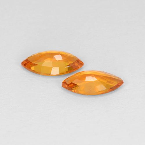 Gemas de Zafiro Naranja medio natural de 0.92 ct, Marquesa, VS