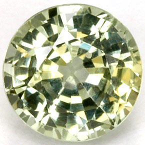 Zafiro verde natural de 1,24 ct, corte redondo, VS