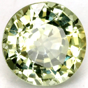 Zafiro verde natural de 1,24 ct, corte redondo, VS