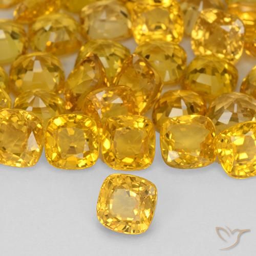 Zafiro Dorado natural de 0.49 ct, Forma Cojín, VVS-VS