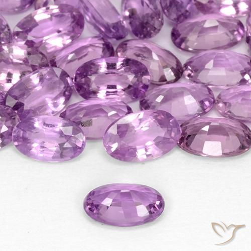 Zafiro Púrpura rosáceo medio natural de 0.28 ct, Ovalada, VVS-VS
