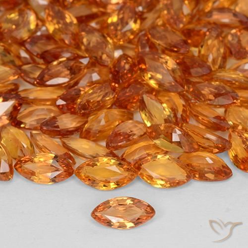 0.19ct Natural Naranja claro Zafiro, Marquesa, VVS-VS