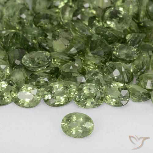 Zafiro Verde oscuro natural de 0.24 ct, Ovalada, VVS-VS