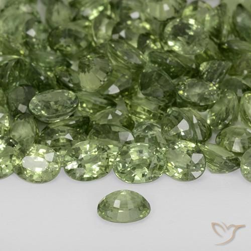 Zafiro Verde oscuro natural de 0.24 ct, Ovalada, VVS-VS