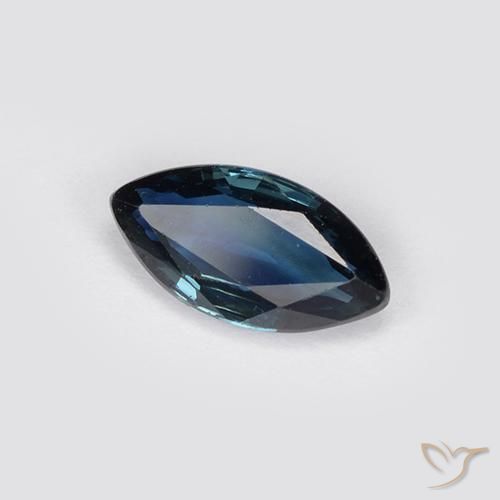 Zafiro Azul marino intenso natural de 0.77 ct, Marquesa, VS