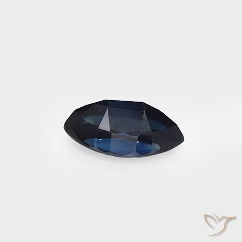Zafiro Azul oscuro natural de 0.96 ct, Marquesa, VVS-VS