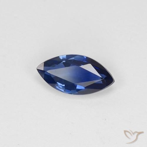Zafiro Azul crepúsculo natural de 0.81 ct, Marquesa, VVS-VS