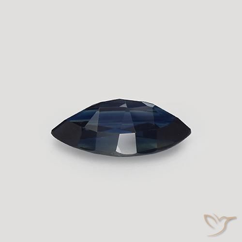 Zafiro Azul negruzco natural de 1.07 ct, Marquesa, VVS-VS