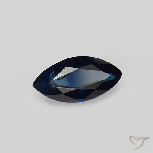 Zafiro Azul oscuro natural de 1.02 ct, Marquesa, VS