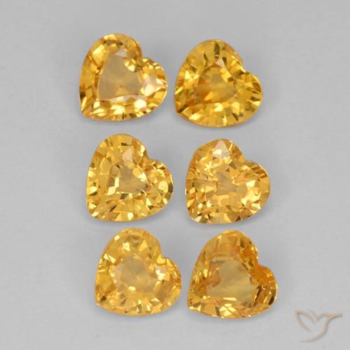 Gemas de Zafiro Naranja dorado intenso natural de 1.51 ct, Corazón, VS