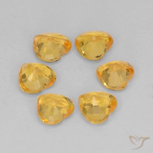 Gemas de Zafiro Naranja dorado intenso natural de 1.51 ct, Corazón, VS