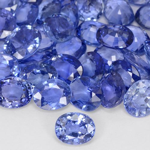 Zafiro Azul pastel natural de 0.76 ct, Ovalada, VVS-VS