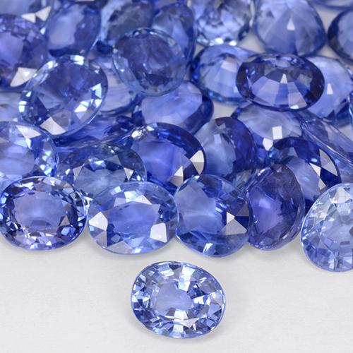 Zafiro Azul pastel natural de 0.76 ct, Ovalada, VVS-VS
