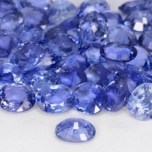 Zafiro Azul pastel natural de 0.76 ct, Ovalada, VVS-VS